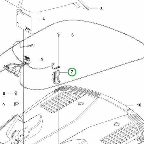 Husqvarna töltőérintkező Automower 305 robotfűnyíróhoz robbantott ábra