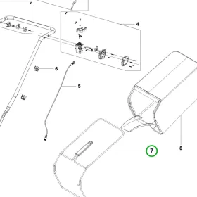 Husqvarna fűgyűjtő váz LC 247i, LC 347iVX, LC 347V fűnyíróhoz robbantott ábra