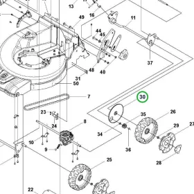 Husqvarna hátsó porvédő LC 551VQ, LC 451S, LC 551SP fűnyíróhoz robbantott ábra