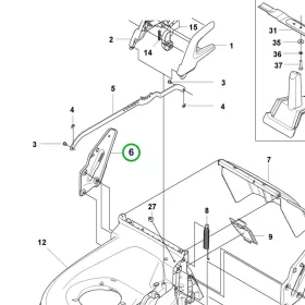 Husqvarna kéztámasz jobb LC 247i, LC 347iVX, LC 347V fűnyíróhoz robbantott ábra