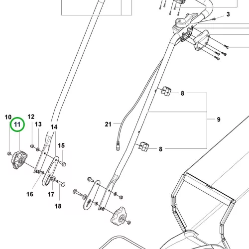 Husqvarna fogantyúrögzítő LC 247i, LC 347iVX, LC 353iVX fűnyíróhoz robbantott ábra
