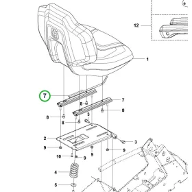 Husqvarna ülésállító bal és jobb R 318X, R 316TX AWD riderhez robbantott ábra