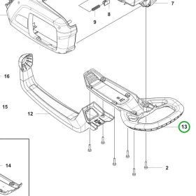 Husqvarna ütköző csúszólemez 520iHE3, 520iHT4 sövényvágóhoz robbantott ábra