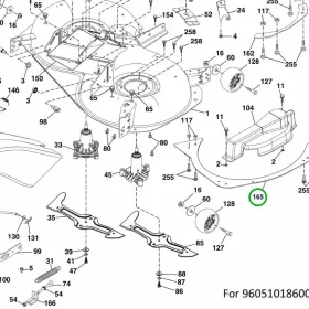 Husqvarna terelőlemez jobb 107 cm CTH 184T, TC 342 fűnyírótraktorhoz robbantott ábra