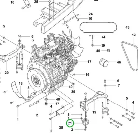 Husqvarna motor gumibak P 520DX, P 525DX, P 535HX riderhez robbantott ábra