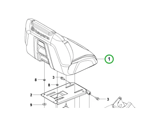 Husqvarna ülés készlet alacsony R 214TC, R 216 AWD riderhez robbantott ábra