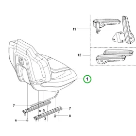Husqvarna ülés magas háttámlás R 318X, R 316TX AWD riderhez robbantott ábra