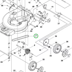 Husqvarna hajtószíj ZX profil 825 mm LC 451S, LC 551SP fűnyíróhoz robbantott ábra