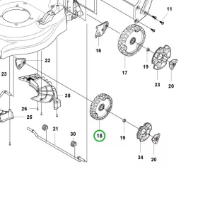 Husqvarna kerék 170 mm LC 247i, LC 347iVX, LC 347V fűnyíróhoz robbantott ábra