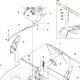 Husqvarna magasságállító gomb LC 247i, LC 347iVX, LC 353iVX fűnyíróhoz robbantott ábra