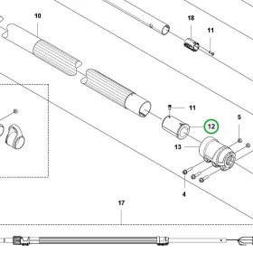 Husqvarna persely szárcsőhöz 520iHT4 sövényvágóhoz robbantott ábra