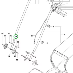 Husqvarna fogantyú alátét LC 247i, LC 347iVX, LC 353iVX fűnyíróhoz robbantott ábra