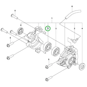 Husqvarna főtengely csapágy T525 láncfűrészhez robbantott ábra