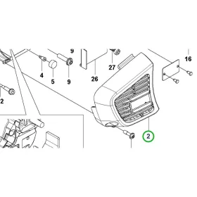 Husqvarna kipufogóvédő T525 láncfűrészhez robbantott ábra
