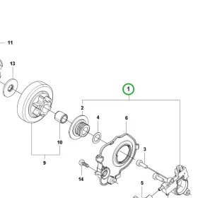 Husqvarna olajpumpa komplett T525 láncfűrészhez robbantott ábra