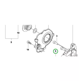 Husqvarna olajtömlő T525 láncfűrészhez robbantott ábra