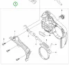 Husqvarna láncfék egység T525 láncfűrészhez robbantott ábra