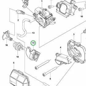 Husqvarna karburátor rögzítő T525 láncfűrészhez robbantott ábra