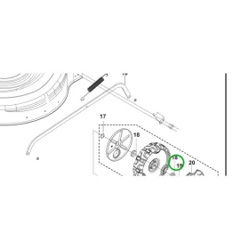 Husqvarna rögzítőgomb LC 142iS, LC 151, LC 356V, LB 144i fűnyíróhoz robbantott ábra
