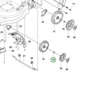 Husqvarna M12 záróanya LC 247i, LC 347iVX, LC 347V fűnyíróhoz robbantott ábra