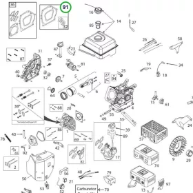 Husqvarna forgattyúház tömítéskészlet ST 230P, ST 327P hómaróhoz robbantott ábra