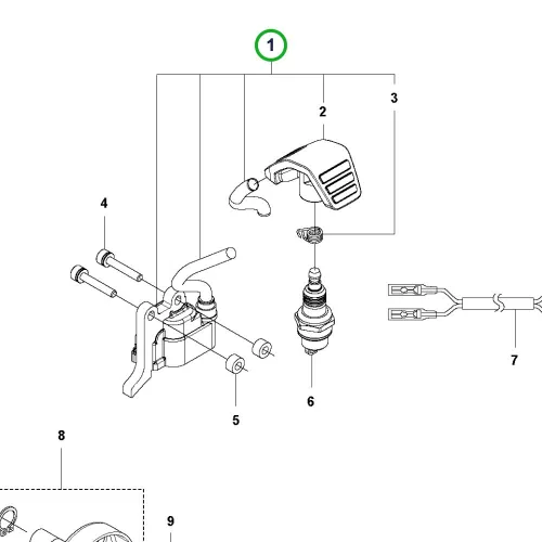 Husqvarna gyújtótekercs 525HE3, 525HE4 sövényvágóhoz robbantott ábra
