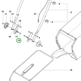 Husqvarna kocsicsavar M8 fogantyúhoz LC 247i, LC 347iVX fűnyíróhoz robbantott ábra