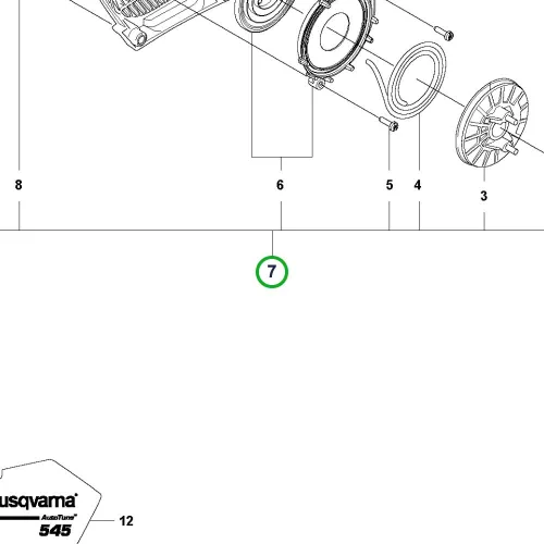 Husqvarna berántó komplett 550 XP, 545 láncfűrészhez robbantott ábra