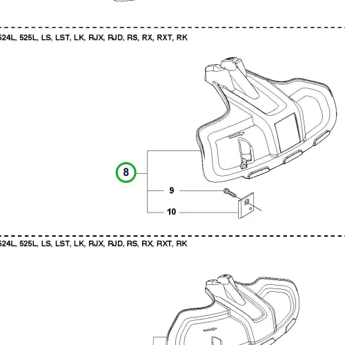Husqvarna védő 525LK, 525RX szegélyvágóhoz robbantott ábra
