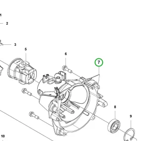 Husqvarna kuplungház 525LK, 525RX fűkaszához robbantott ábra