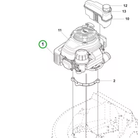 Husqvarna komplett motor Kawasaki FJ180V LC 551SP fűnyíróhoz robbantott ábra