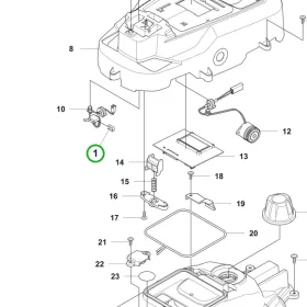 Husqvarna magasságállító fedél szürke Automower 305 robotfűnyíróhoz robbantott ábra
