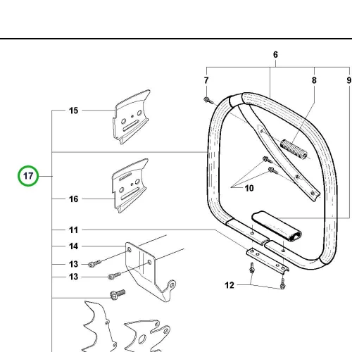 Husqvarna fogantyú wrap készlet 395 XP láncfűrészhez robbantott ábra