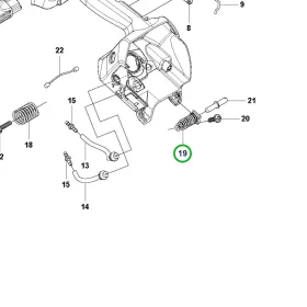 Husqvarna rezgéscsillapító elem kisebb T525 láncfűrészhez robbantott ábra