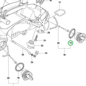 Husqvarna tanksapka tömítés T435, T525 láncfűrészhez robbantott ábra