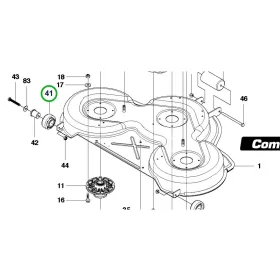 Husqvarna támasztókerék Combi 122 R 422Ts, P 524EFI riderhez robbantott ábra