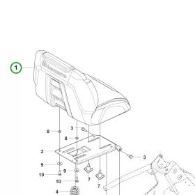 Husqvarna ülés alacsony háttámlával R 214TC, R 216T AWD riderhez robbantott ábra