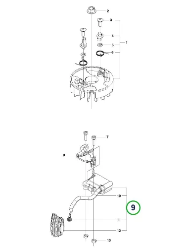 Husqvarna gyújtómodul komplett 226HD75S, 226HS99S sövényvágóhoz robbantott ábra