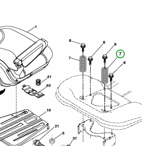 Husqvarna ülés nyomórugó újabb kivitel TS 346 fűnyírótraktorhoz robbantott ábra