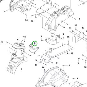 Husqvarna fedél burkolat P 524X, P 524X EFI, P 525DX riderhez robbantott ábra