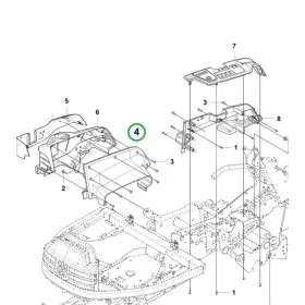 Husqvarna üzemanyagtartály burkolat belső R 418TsX AWD riderhez robbantott ábra