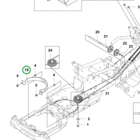 Husqvarna vezetőlemez kormányzás R 418TsX AWD, R 200iX riderhez robbantott ábra