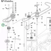Husqvarna hajtószíj 819 mm sebességváltó R 111B5 riderhez robbantott ábra
