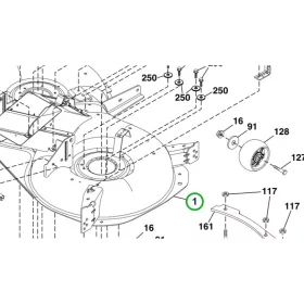 Husqvarna vágóasztal komplett 107 cm TC 342 fűnyírótraktorhoz robbantott ábra