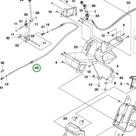 Husqvarna vágóasztal magasságállító bowden P 524, P 524 EFI riderhez robbantott ábra