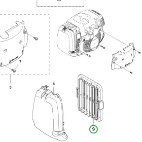 Husqvarna nylon légszűrő téli kivitel 545RXT fűkaszához robbantott ábra