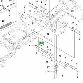 Husqvarna emelőrúd kötőlemez vágóasztal emelés R 418TsX AWD riderhez robbantott ábra
