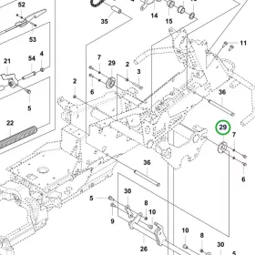 Husqvarna emelőrúd persely vágóasztal emelés R 418TsX AWD riderhez robbantott ábra
