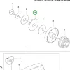 Husqvarna lánckerék 3/8" 6 fogas 330i, 436Li láncfűrészhez robbantott ábra