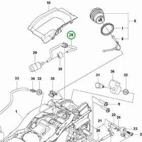 Husqvarna komplett benzincső T525 láncfűrészhez robbantott ábra